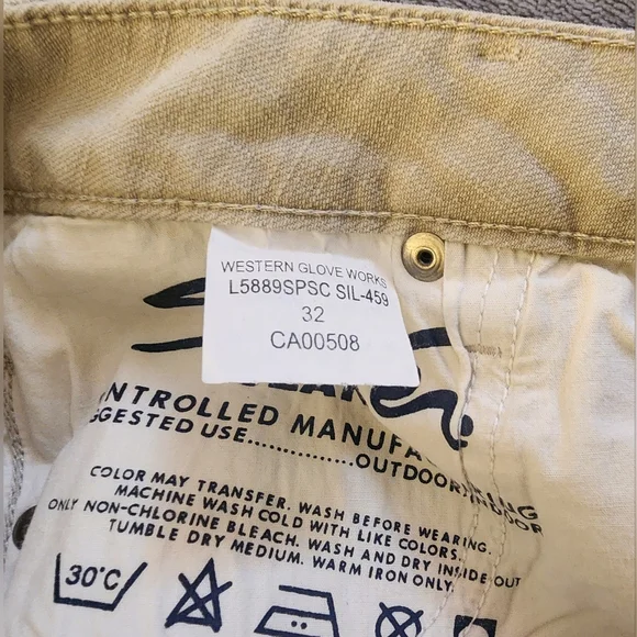 Tan Silver Jean Shorts Size 32 - Picture 3 of 3
